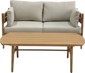 Garden Line Hliníkový nábytkový set „PODGORICA“ (pohovka + 2 kreslá + stôl) hnedá + béžové vankúše