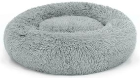 Plyšový pelech pre psov 60 cm svetlosivý