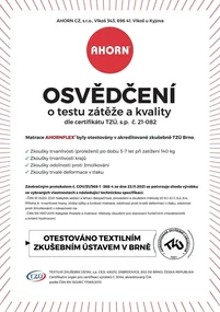 Ahorn Topper PRIMA HI 6 cm - vrchný matrac z revolučnej hybridnej peny 110 x 200 cm, snímateľný poťah