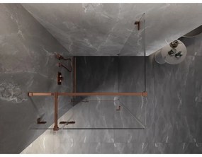 Mexen Lunar T, sklápací sprchový kút ľavý 120 x 120 cm, 8mm číre sklo, profil ružové zlato, 834T-120-120-60-00-L