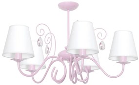 EUlight Detský luster Sara, 5x biele textilné tienidlo, p