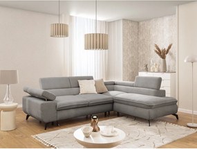 Svetlosivá ženilková rohová pohovka (pravý roh/do L) Marbeya – Ropez