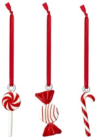 Vianočné ozdoby Sweets 3ks, červené