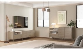 Komoda v dekore duba v prírodnej farbe 141x75,5x44 cm Monza – Marckeric