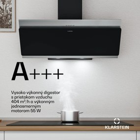 Klarstein Alessia komínová digestoř | odťahový a recirkulačný režim | nerez | 417 m³/h | 90 cm