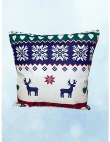 INTERMEDIC SK Vianočná obliečka na vankúš Christmas time Blue/Green 40x40 cm