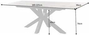 Jedálenský stôl Eternity 180-225cm mramor-Optik