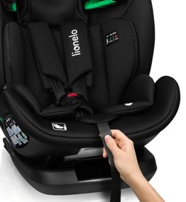 Lionelo - Otočná autosedačka so základňou LAVENDER i-Size 76-150 cm Čierny karbón