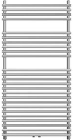 Mexen Sol vykurovacie teleso 1200 x 600 mm, 520 W, chrómová, W125-1200-600-00-01