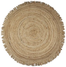 Prírodný okrúhly jutový koberec so slučkami Loops - Ø120*1cm