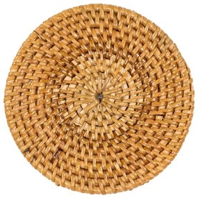 Tmavo prírodné ratanové tácky v súprave 6 ks so stojanom – Tiseco Home Studio