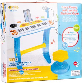 MULTISTORE Klávesové klavírne organy s mikrofónom mp3 modré