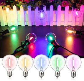 HS Farebná svetelná reťaz s LED žiarovkami - YARDBULBS