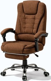 Kancelárske kreslo BOSS s podnožkou - hnedá textília