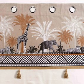 Hnedý/v prírodnej farbe bavlnený záves 140x240 cm Kenya Lodge – douceur d'intérieur