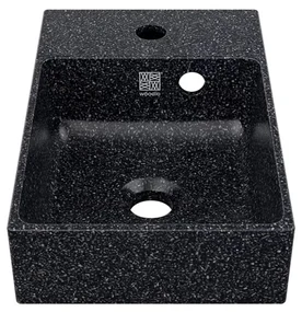 Umývadlo Cube40 Slim, čierne char / na dosku ľavé