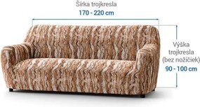 Bielastické poťahy OCEANO NOVÉ tehlové trojkreslo (š. 170 - 220 cm)