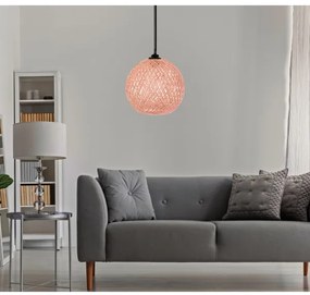 Luster na lanku JUTE 1xE27/60W/230V ružová