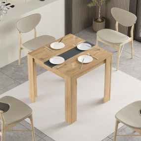 Štvorcový jedálenský stôl Houseland Future 01 dub Castello/antracitovo sivý