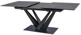 Rozkladací jedálenský stôl 160-220 cm Suanne (čierna + čierna) (pre 8 a viac osôb). Vlastná spoľahlivá doprava až k Vám domov. 1050829