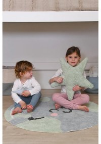 Modrý prateľný ručne tkaný bavlnený detský koberec ø100 cm Big Big World – Lorena Canals