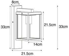 Priemyselná vonkajšia nástenná lampa hrdzavohnedá IP44 - Charlois