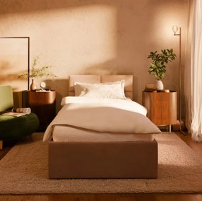 Čalúnená posteľ BORGO Velvet 90×200 cm tmavomodrá