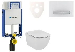Cenovo zvýhodnený závesný WC set Geberit na zamurovanie + WC Ideal Standard Tesi 110.302.00.5NE8
