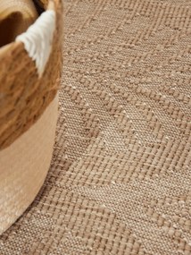 NORTHRUGS, Kusový koberec Duet Liora 106247 Beige/White kruh - na von aj na doma, 160x160 (priemer) kruh, béžová, chodba / predsieň