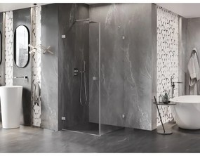 Mexen Lunar-B, výklopný sprchový kút ľavý 80 x 80 cm, 8mm číre sklo, chrómový profil, 832-080-080-01-00-L