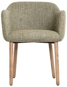 Svetlozelené čalúnené jedálenské kreslá v súprave s podrúčkami 2 ks Blaine – Light &amp; Living