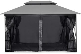 Záhradný stan 3 x 4 m s moskytiérou v sivej farbe