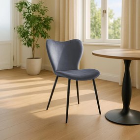 Jedálenská stolička Maika zamat - tmavosivá