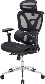 Kancelárska ergonomická stolička PORTE II — sieťovina, čierna