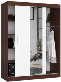 Šatníková skriňa s posuvnými dverami 150 cm CLP wenge / biela