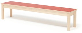 Lavica ZET, 1670x350x440 mm, breza, červené linoleum