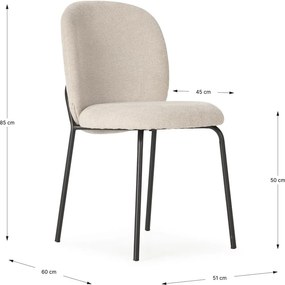 Čierno-krémové jedálenské stoličky v súprave 4 ks Daia – Marckeric