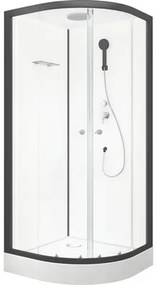 Štvrťkruhový sprchový box Aurlane Black Zen 90x90 cm CAB177N