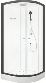 Štvrťkruhový sprchový box Aurlane Black Zen 90x90 cm CAB177N