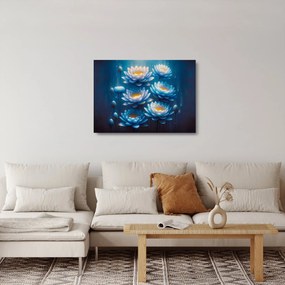 Sklenený obraz - Lekná pod hladinou (70x50 cm)
