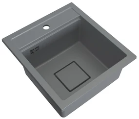 Gamma Quadro 4550, 1-komorový granitový drez 450x495x220 mm, šedá, GMA-ZLE000221