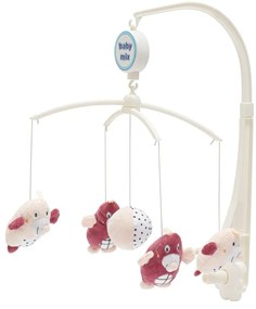 Baby Mix Kolotoč nad postýlku Krtečci, ružová