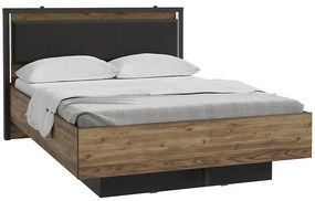 Posteľ Haruki HYTL1142B alpský smrek/čierna