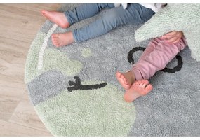 Modrý prateľný ručne tkaný bavlnený detský koberec ø100 cm Big Big World – Lorena Canals