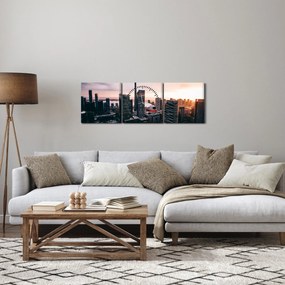 Obraz - Výhľad na centrum mesta (s hodinami) (90x30 cm)