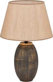 Sivá/béžová stolová lampa s textilným tienidlom (výška 46 cm) Yakamoz – Opviq lights
