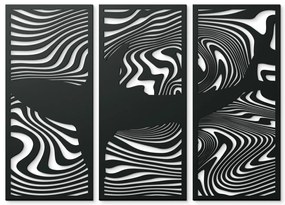 drevko 3-dielny drevený obraz na stenu Žralok v mori Rozmer obrazu: 57 x 80 cm, Farba dekorácie: Čierna