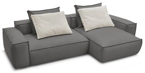 Sivá rohová pohovka z imitácie kože Boheme – Bobochic Paris