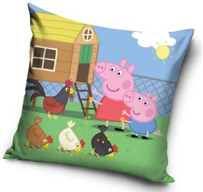 Detský vankúšik Prasiatko Pepina a Tomík Na farme 40x40 cm