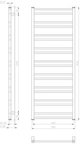 Sapho - Kúpeľňový radiátor METRO DOS 476W/230V 55x143 cm matná biela